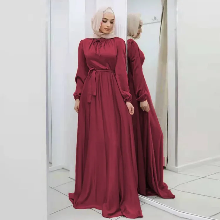 Hijab Satin Kleid Muslimische Mode Abaya Dubai Türkei Arabisch Afrikanische Lange Kleider für Frauen Islamische Modest Kleidung Kaftan Robe