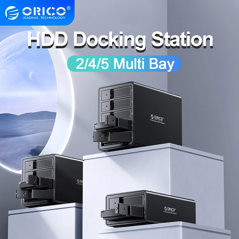 ORICO 95 Series Multi Bay 3.5'' SATA to USB3 HDD Docking Station Internal Power HDD Enclosure Aluminum HDD Case Hard Drive Case