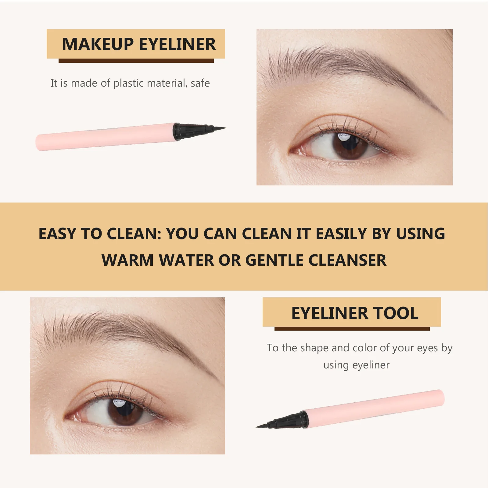 Stylo Eyeliner à motif de chat à glisse lisse, pointe Fine, imperméable, longue durée, pour Application professionnelle de maquillage des yeux