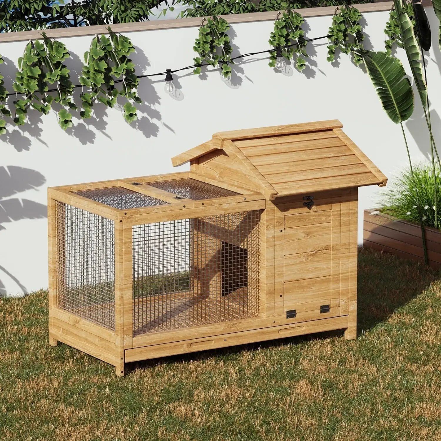 Houten konijnenhok voor binnen - Rabbit Cage Wire recensie en prijs