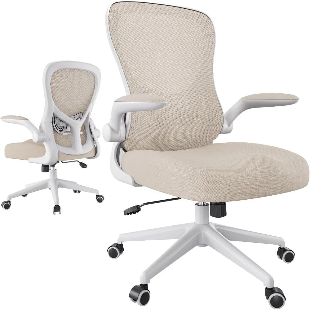 Office Chair Ergonomic Desk Chair, Office Desk Chairs with PU Silent Wheels, Breathable Mesh Computer Chair