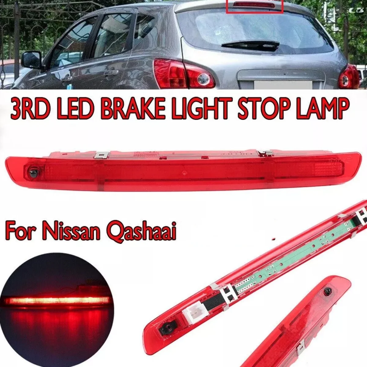 For Nissan Qashqai +2 J10 2007-2015 Car Rear Tail LED 3RD Third Brake Light High Level Mount Stop Turn Signal Lamp 26590-JD000