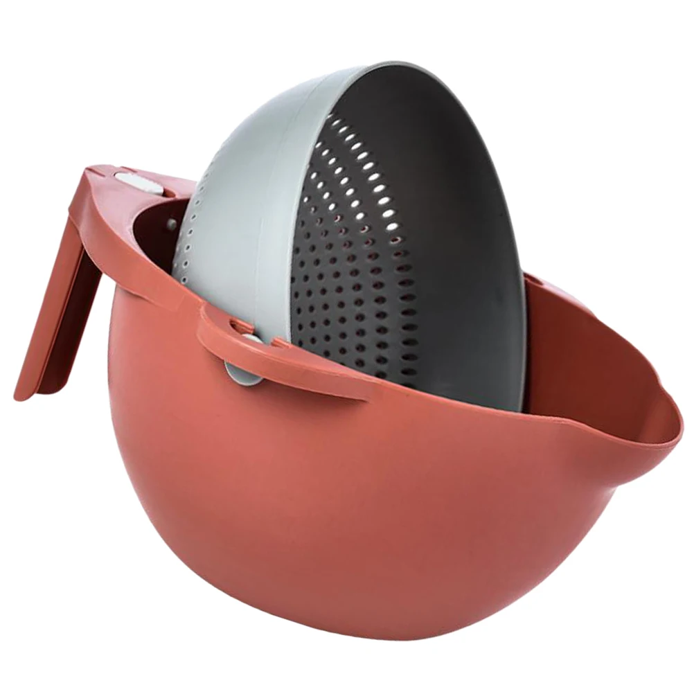 

Multifunctional Round Kitchen Organizer Vegetable Fruit Container Double Color Grey Red Space Saving Food Storage Solution