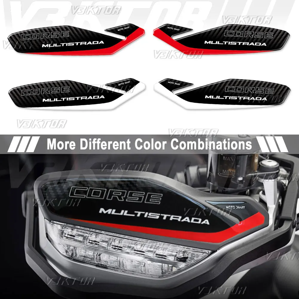 

For Multistrada 1260 1200 950 1260s Enduro V2 3D Resin Handguard Stickers Motorcycle Hand Guard Shield Protection Decals
