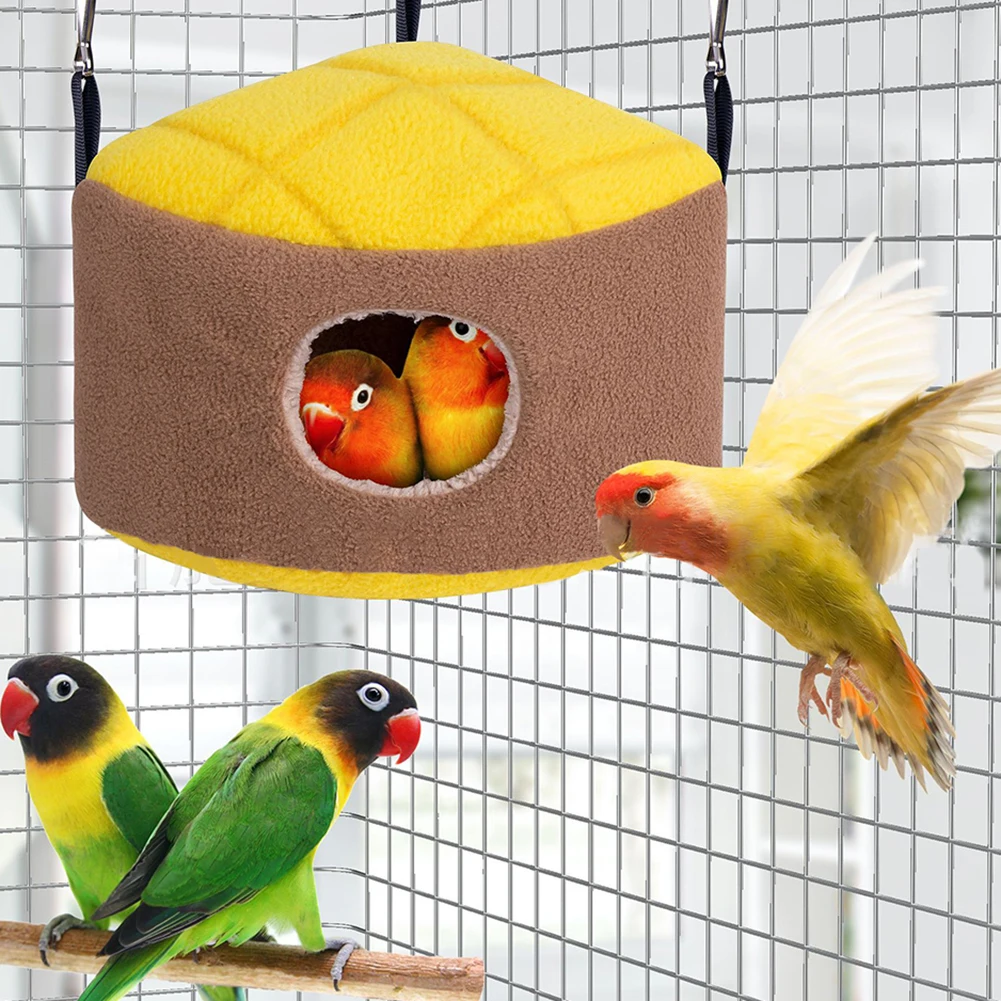 

SWEETHOMEBird Warm BED With Hook Washable Triangle Shape Sleeping Bed Hanging Hammock Cage Accs For Gerbil Small Parrot Parakeet