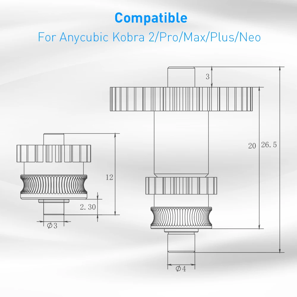 Extruder-Getriebesatz für Anycubic Kobra 2 Pro Max Plus Neo, nanobeschichteter Formstahl, integrierter Extrusionskopf, 3D-Drucker-Teile – Detail 5