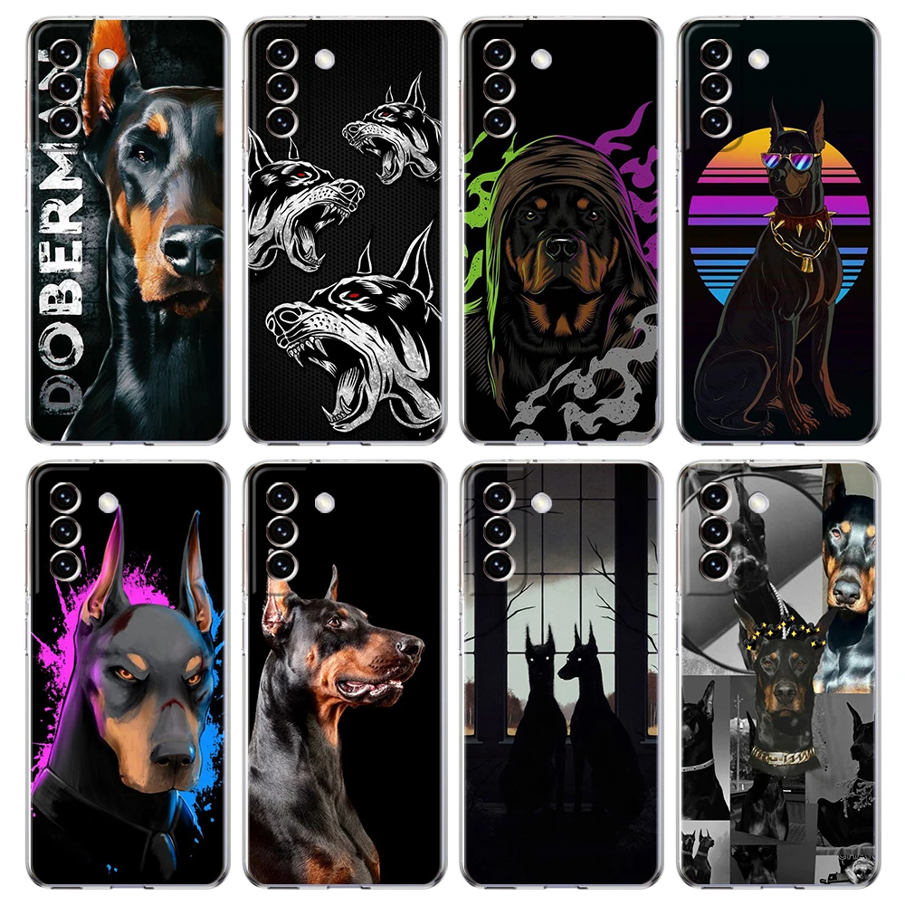 

Doberman Dog Phone Case for Samsung Galaxy S23 S20 FE S22 S21 Ultra M21 M22 M32 S10 S10E S9 S8 Plus 5G Transparent Shell Capas