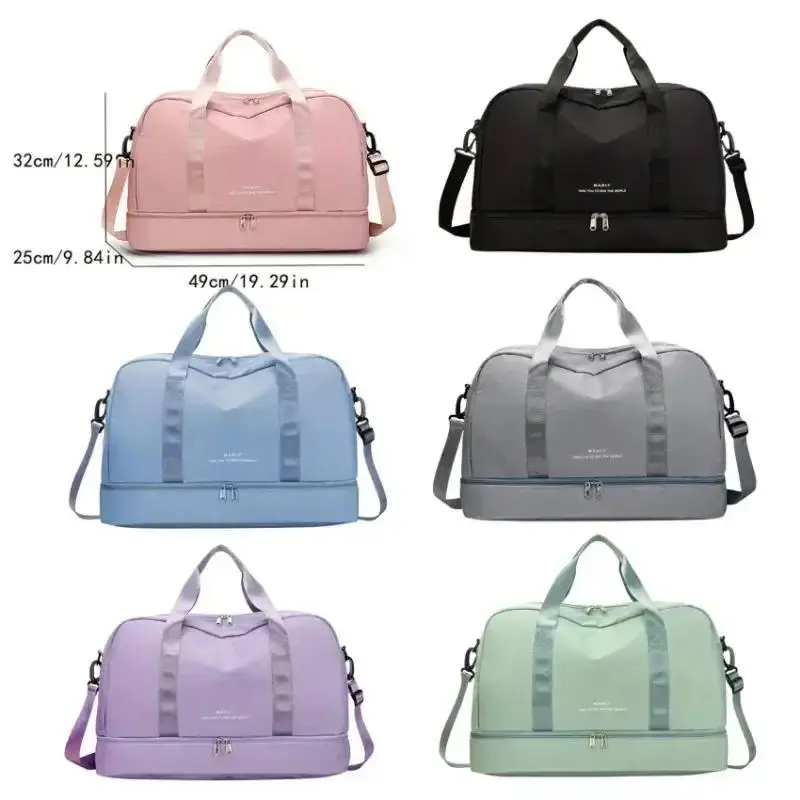 

(Foldable Style) 20-35L Travel Bag Large Capacity Dry Wet Separation Outdoor Portable Multifunctional