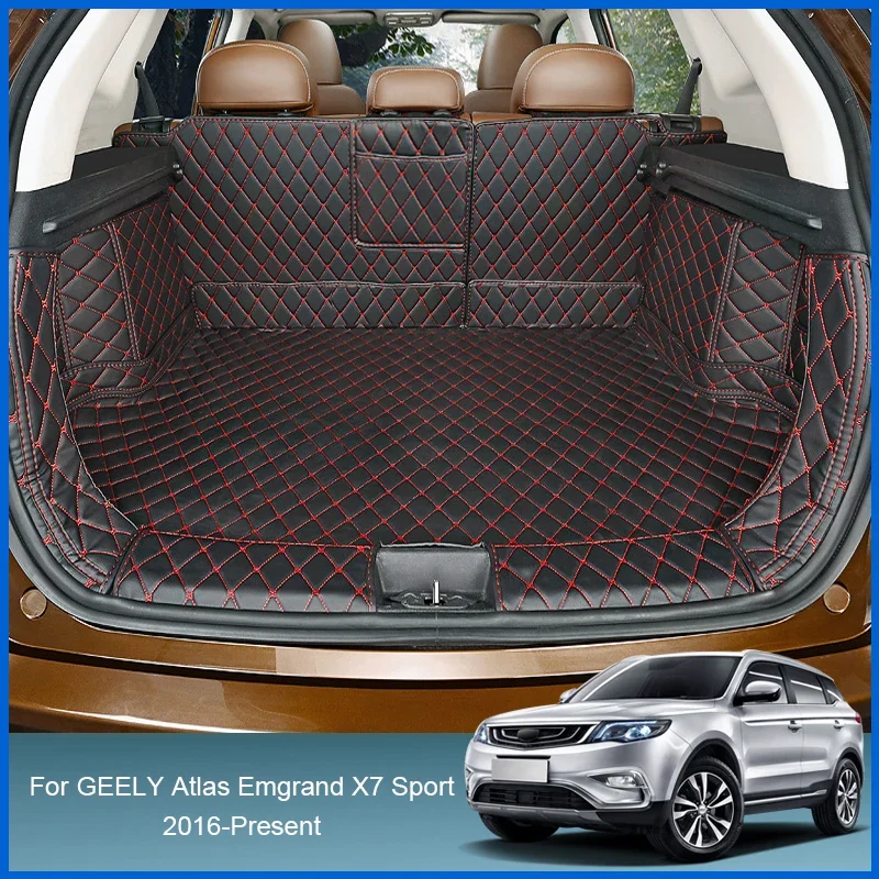 Car Styling Custom Rear Trunk Mat For Geely Atlas Emgrand X7 Sport 2016-2024 Leather Waterproof  Auto Cargo Liner Pad Accessory
