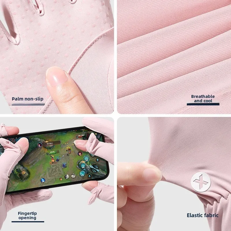 Summer Gloves Sunscreen Ladies Fishing Outdoor Driving Cycling Fitness Touch Screen Cool Flip Quick Dry Breathable
