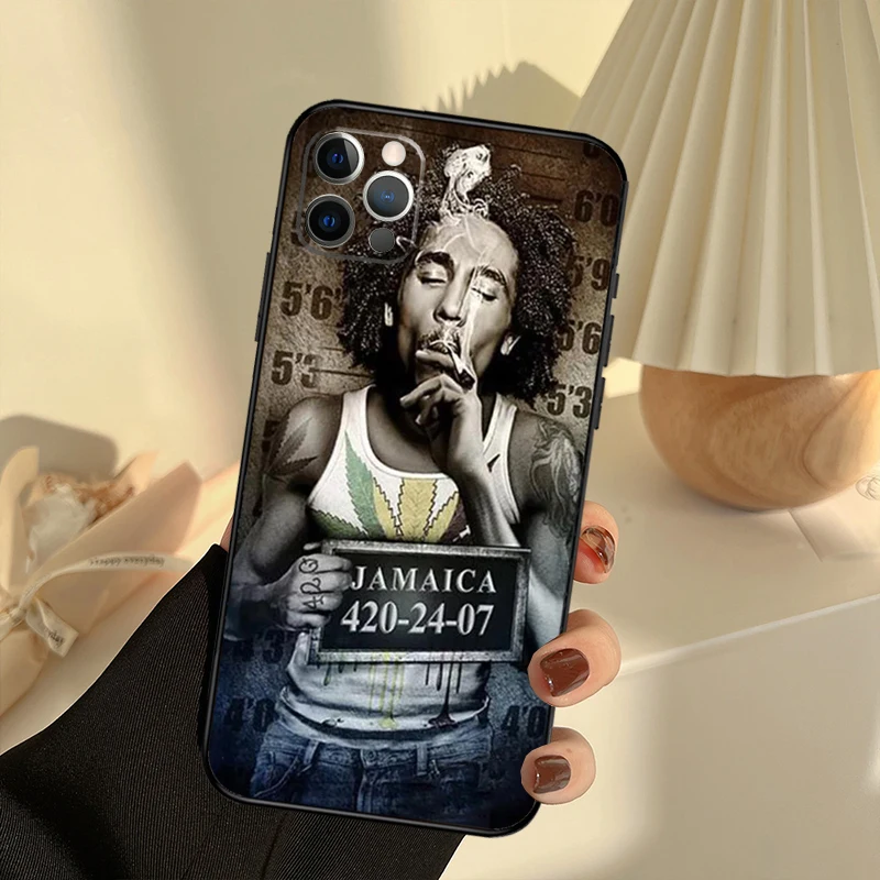 Singer Bob Marley Case For iPhone 11 12 13 14 15 16 Pro Max Cover For iPhone 13 12 Mini XR X XS Max Plus