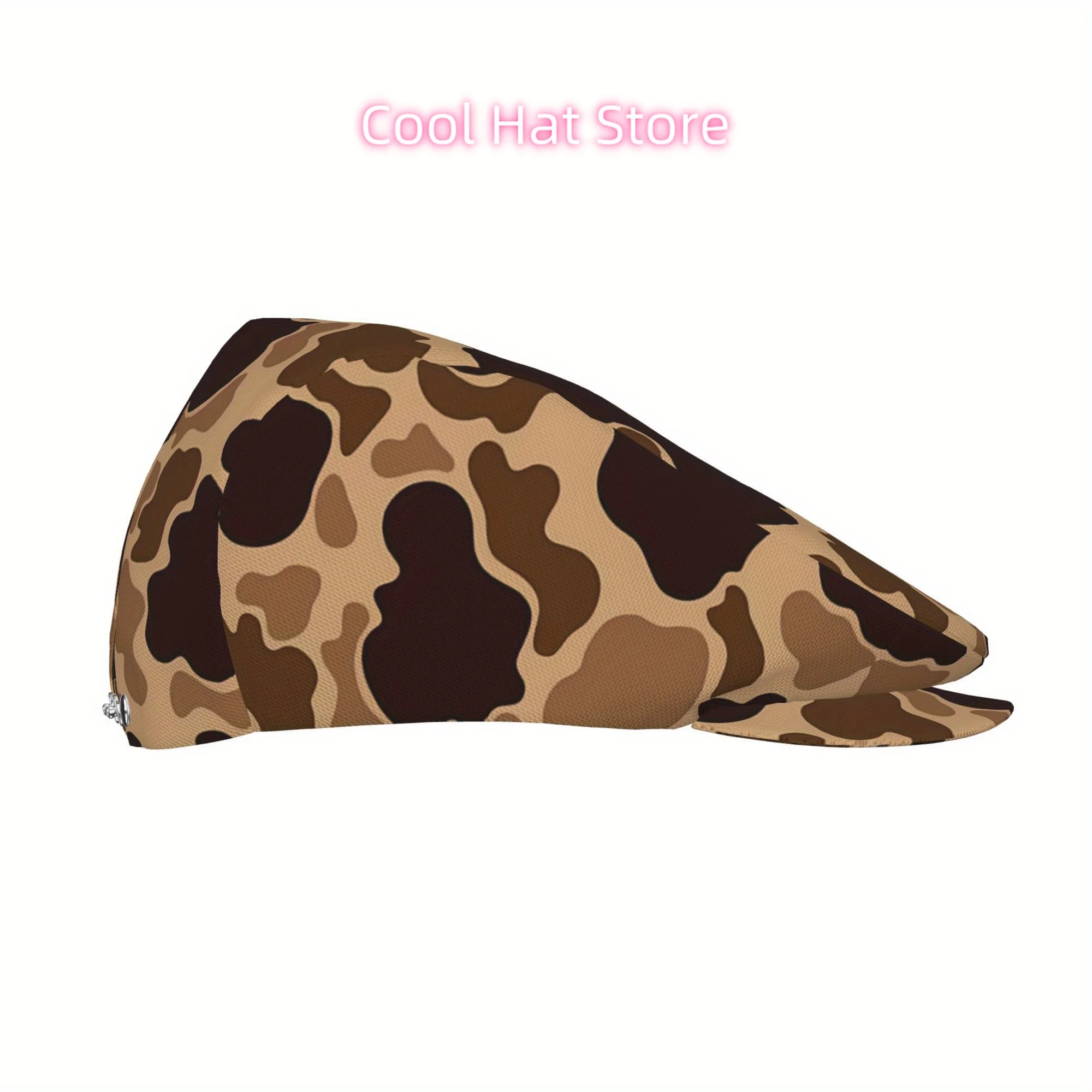 Full-width printing earth camouflage Men and Women Flat Cap Adjustable Newsboy Cap Beret Ivy Cap Cabbie Flat Hat Irish hat Fishi