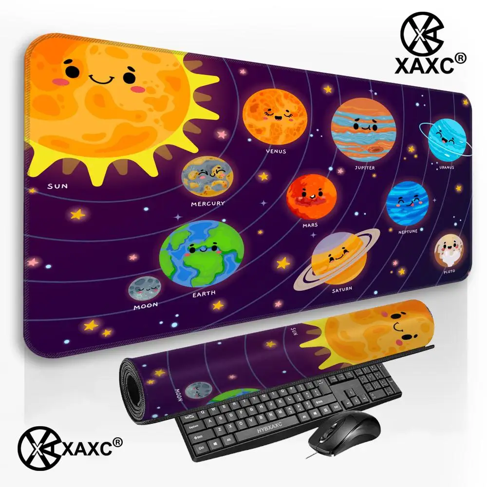 Universe Space Solar System Planet Mouse Pads Large Keyboard Mouse Desk Pad XXL Non-Slip Rubber Gaming Laptop Mouse Carpet XAXC