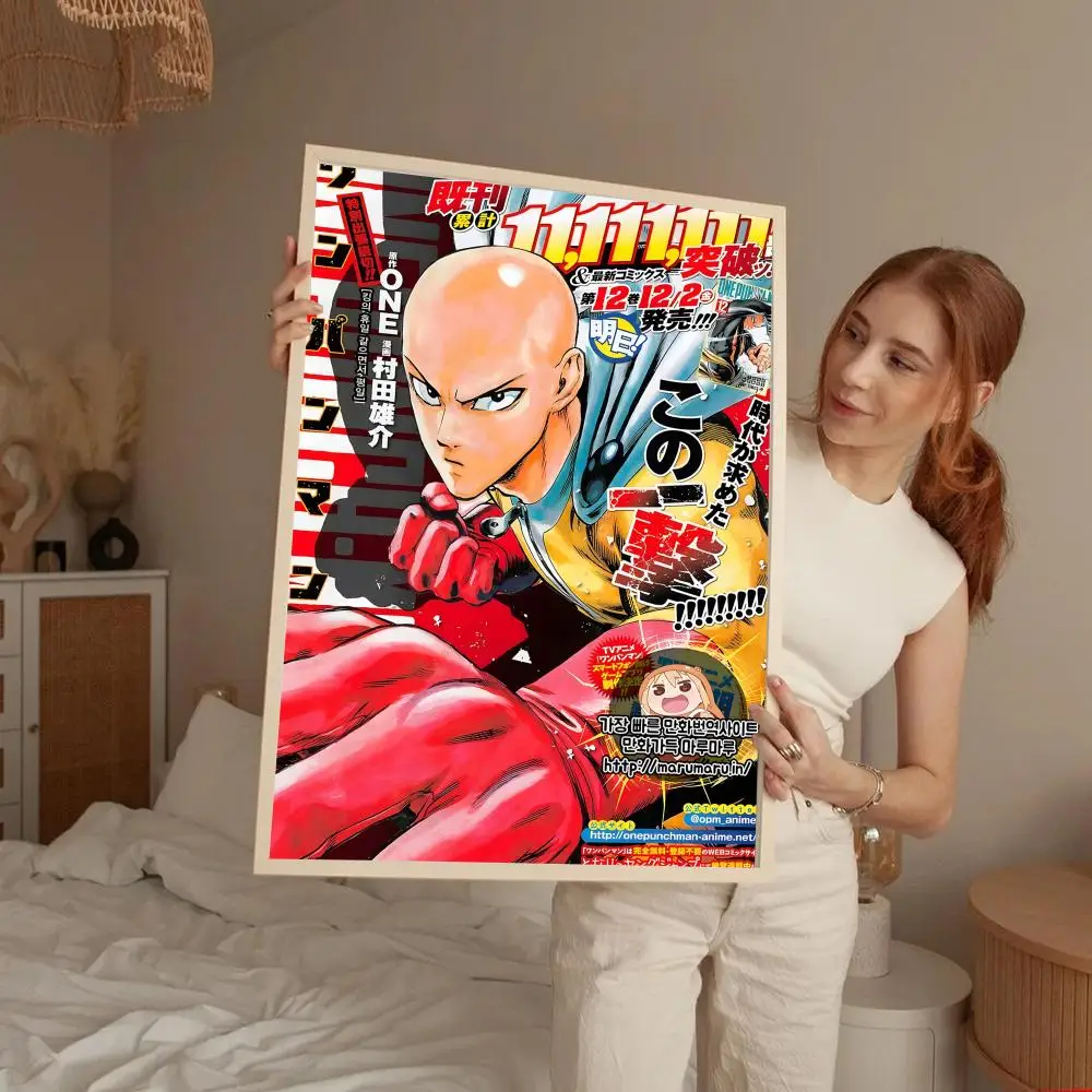 Anime One-Punch Man Poster Self-adhesive Art Waterproof Paper Sticker Coffee House Bar Room Wall Decor - view 5