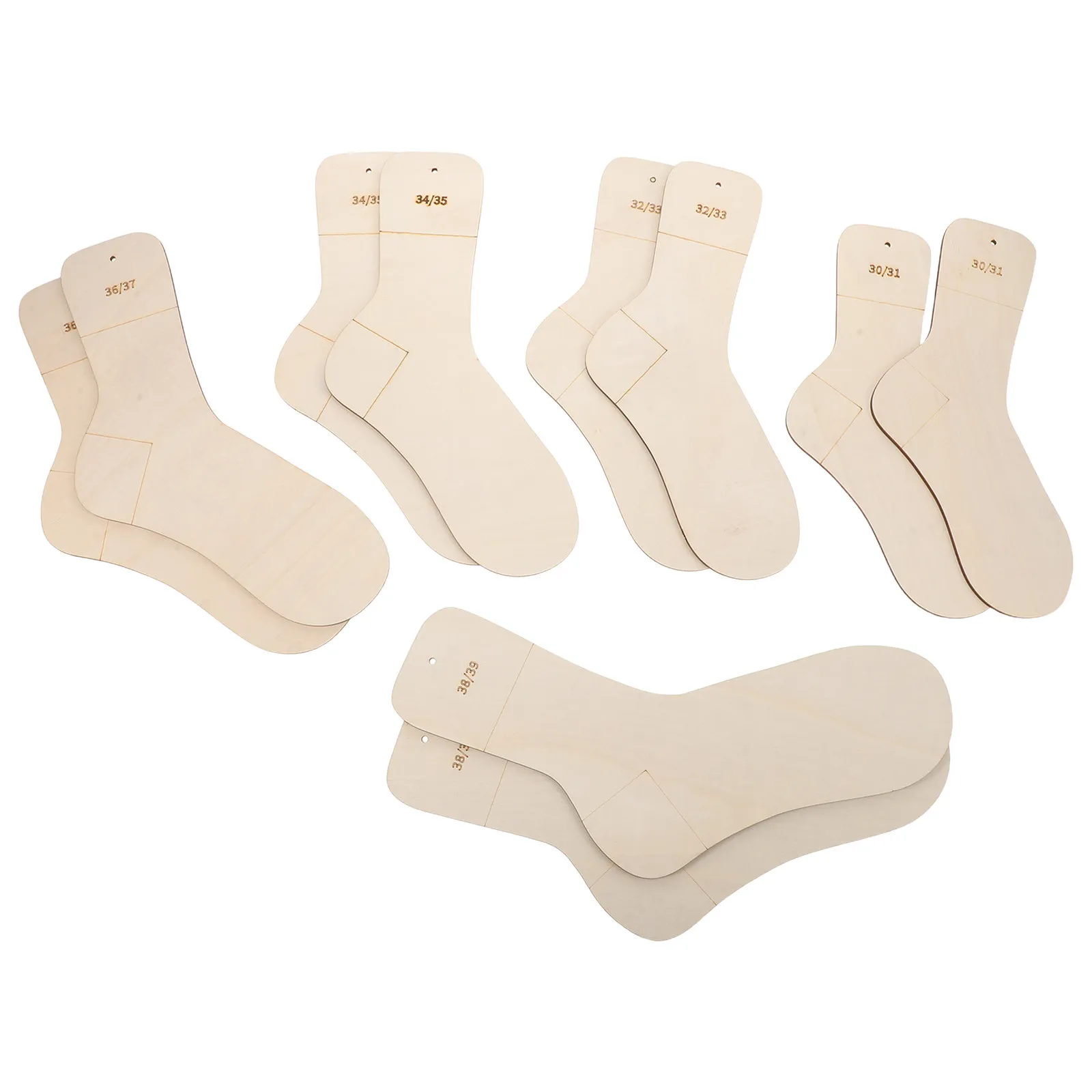 10Pcs Wooden Sock Blockers Kit for Hand - Natural Wood Knitting Sock Form Stretchers Lightweight Travel Friendly DIY