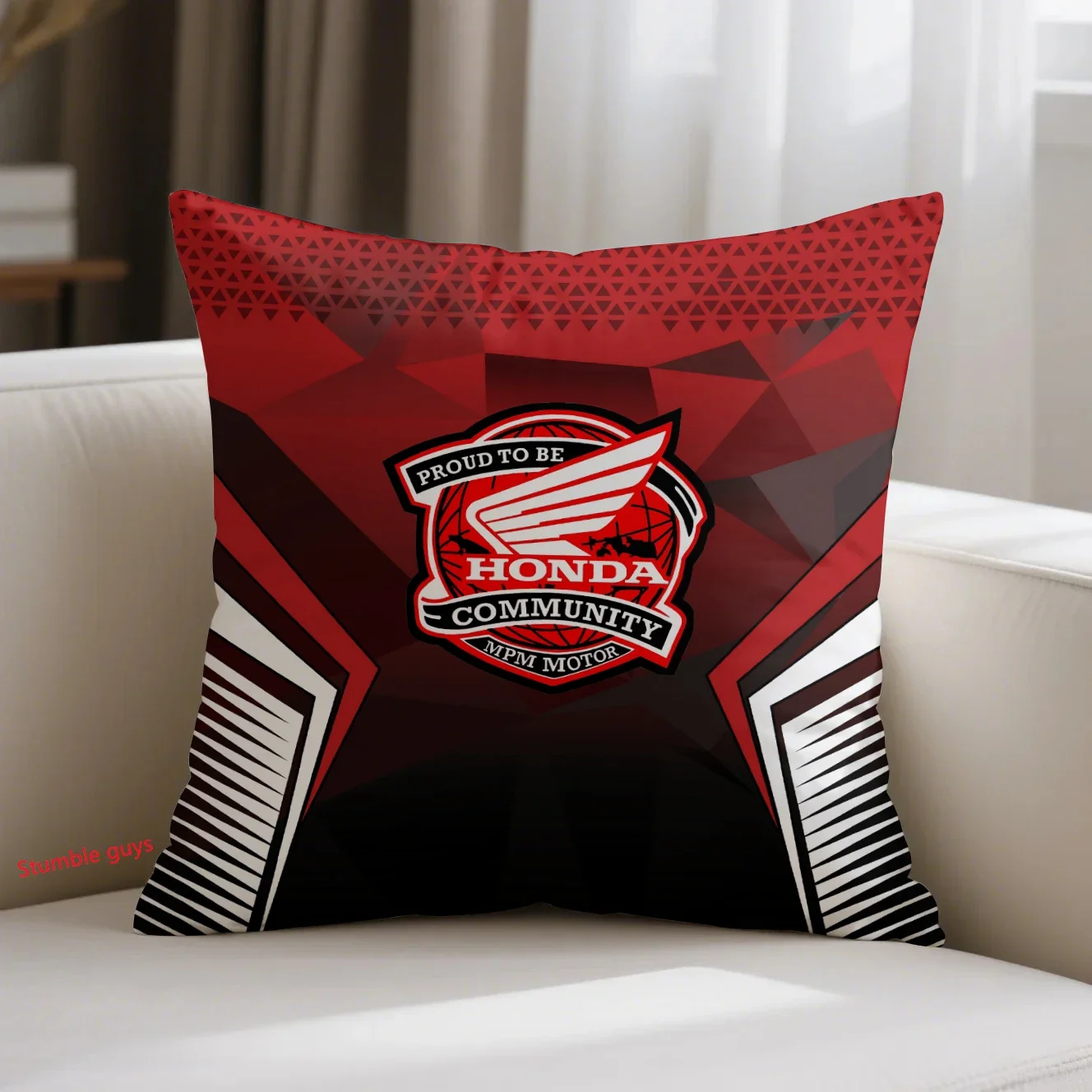 

45X45cm Sports Motorcycle Racing Sofa Cushion Cover Honda Soft Home Use