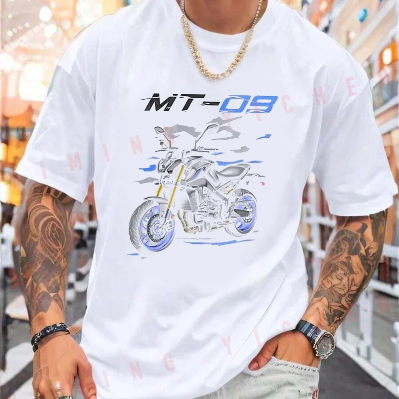 A Powerful Motorcycle With The MT09 Logo T-Shirt Moto Riders Summer Men's Fashion Casual O-Neck Tops Tee 2026 view 2