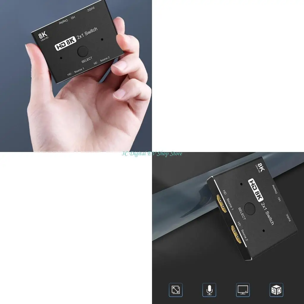 

E74D Upgrade 8k New HDMI-compatiible KVM Switch 2 Two Ports