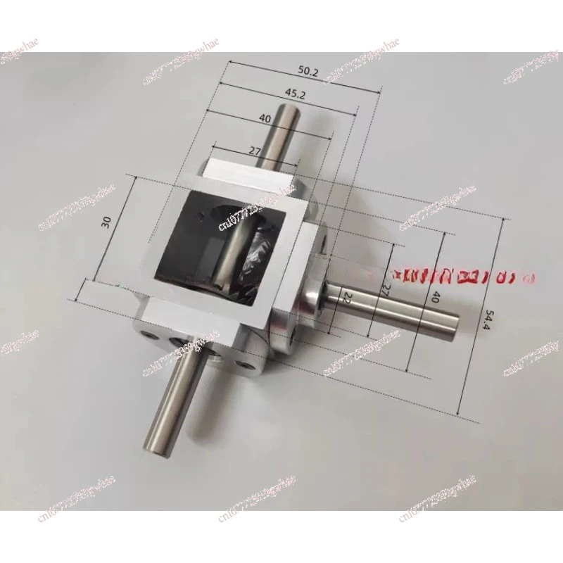 Right Angle Transmission Dual Output Bevel Gear Reducer, Gearbox Corner Small T-type Cross Commutator