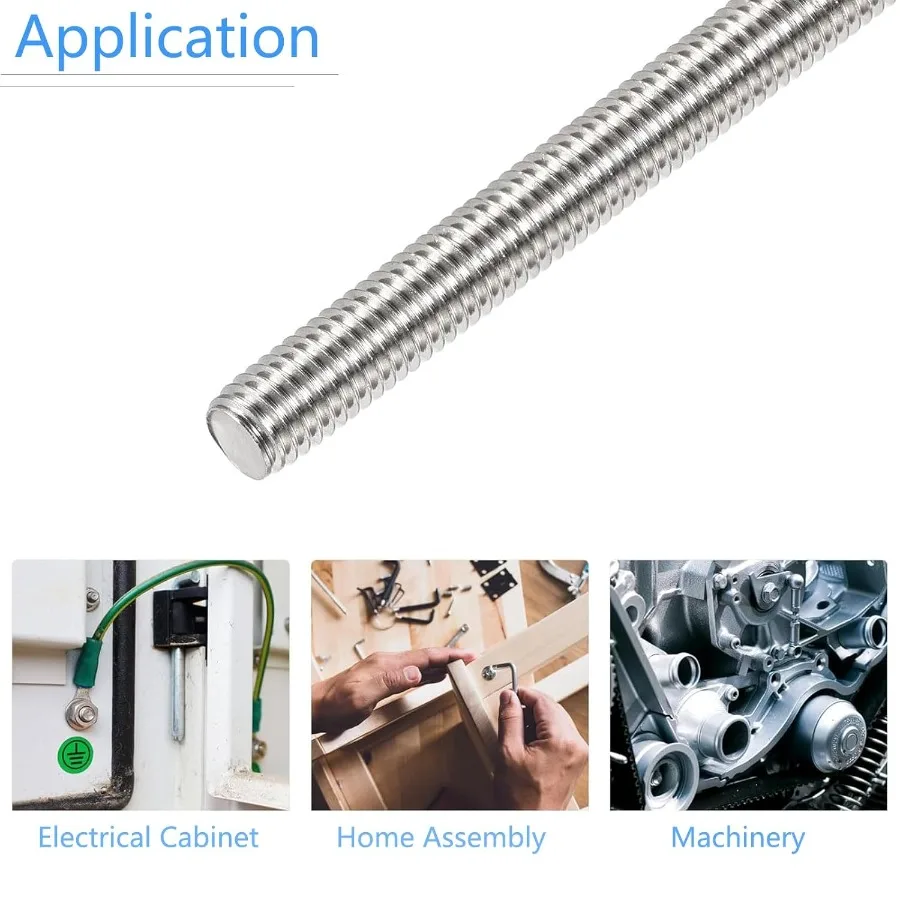2 قطعة M101.5 x 400 مللي متر طول قضيب ملولب بالكامل 304 الفولاذ المقاوم للصدأ اليد اليمنى الخيوط قضبان قضيب رصع بالكامل ل مرساة Bo