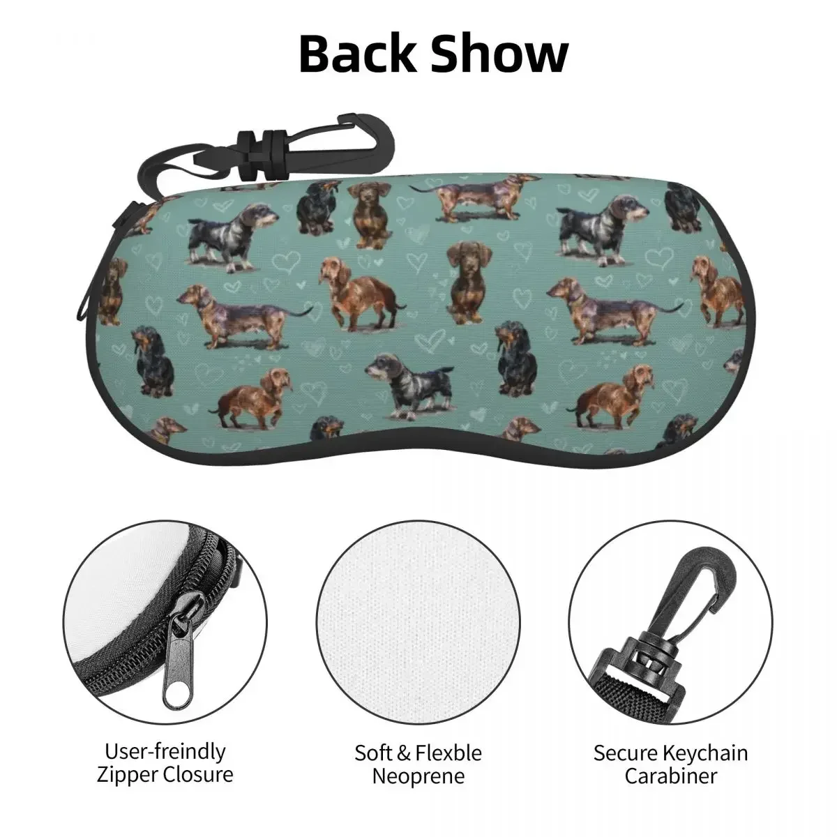 The Dachshund Shell Eyeglasses Case Women Men Cool Badger Sausage Wiener Dogs Glasses Case Sunglasses Box Pouch