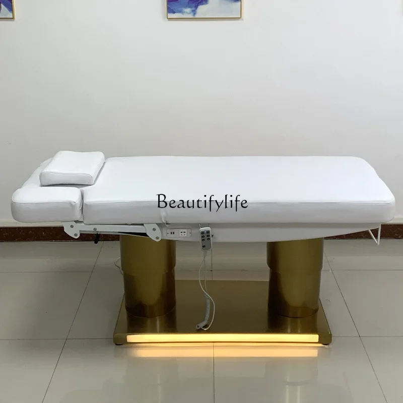 Electric beauty bed beauty salon special body massage tattoo folding bed automatic lifting