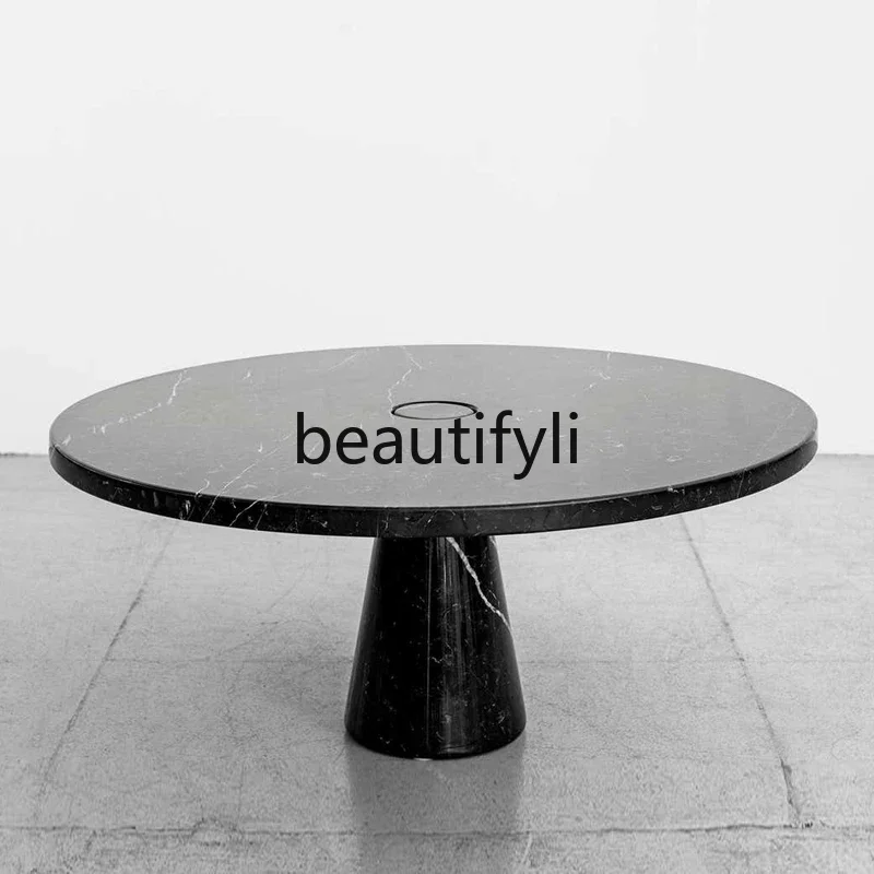 

xqqxqqNordic minimalist natural marble round coffee table, creative model room living room tea table
