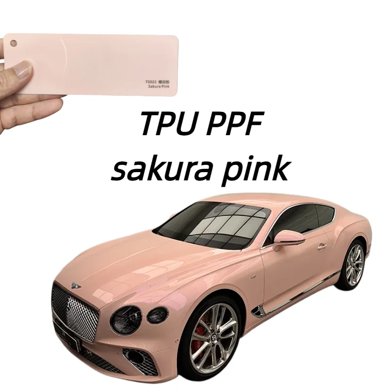 

Розовая глянцевая самовосстанавливающаяся защитная пленка TPU PPF Sakura для изменения цвета автомобиля, виниловая пленка для оклейки авто, горячая распродажа, бесплатная доставка