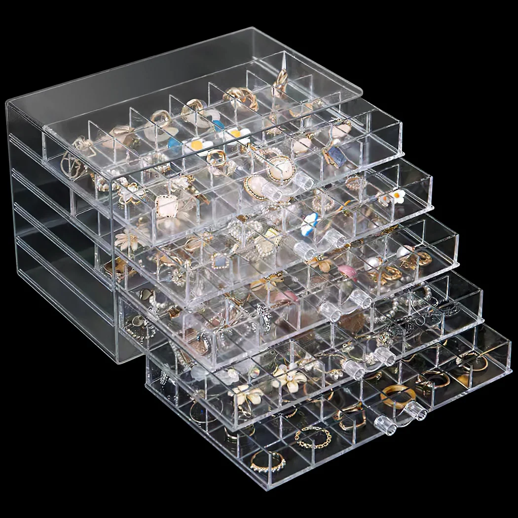 Earring Storage Organizer Jewelry Storage Box Holder Transparent Jewelry Display Stand With 120 Small Compartments Earring Box