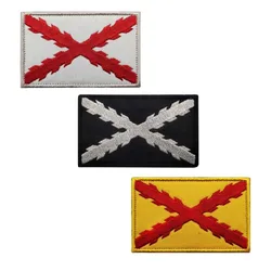 Spanish Flag Patch Spain Royal Tercios Cross of Burgundy Flag Badge Emblem Tactical Morale Embroidered Applique Military Sticker