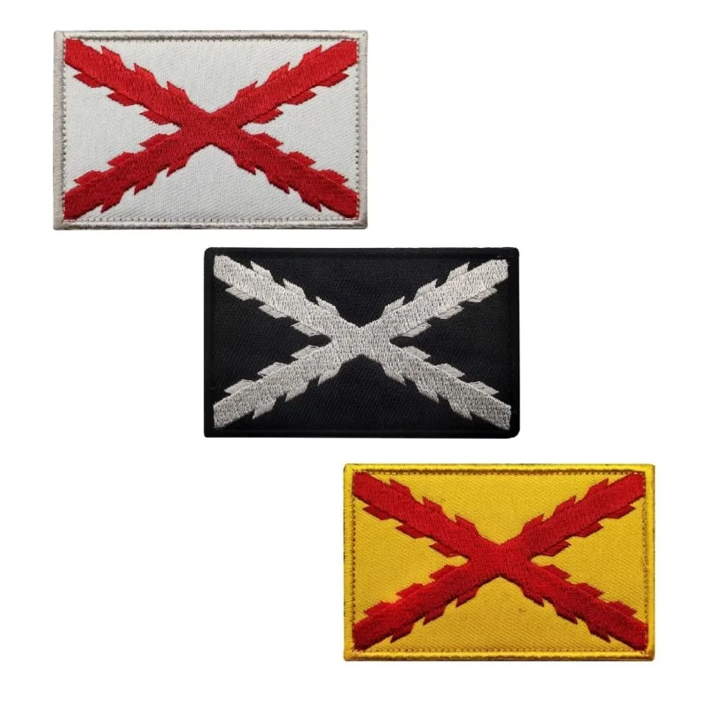 Naszywka z flagą hiszpańską Hiszpania Royal Tercios Cross of Burgundy Flag Badge Emblem Tactical Morale Embroidered Applique Military Sticker