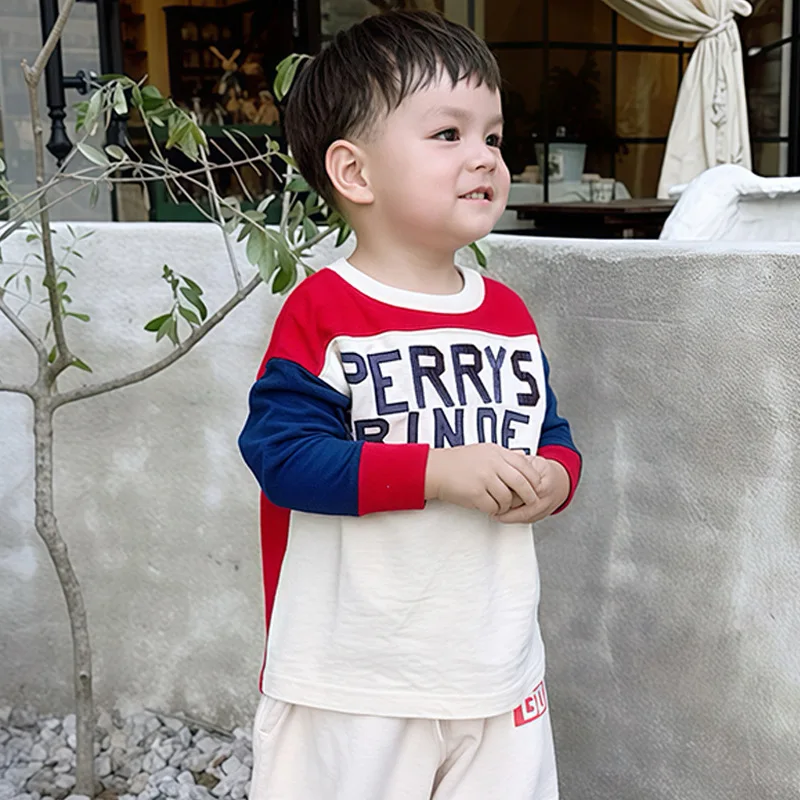 Pre-sale(Ship in October) 2024  Autumn Kids Clothes Baby Boys Pants Cotton Baby Girls Shirts for Kids Toddler Girls Letter Shirt