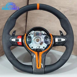 The Steering Wheel Suitable For Bmw F30 F10 F31 F20 E60 E90 Is Made Of Alcantara Material And Sports Steering M logo