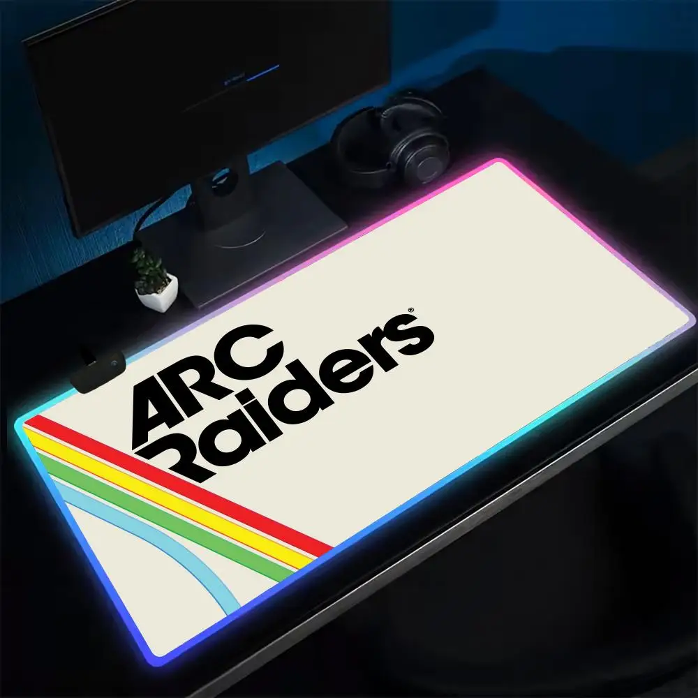 ARC 레이더스 마우스 패드 애니메이션 게임용 마우스 패드 LED 테이블 패드 백라이트 고무 데스크탑 XXL RGB 데스크 매트