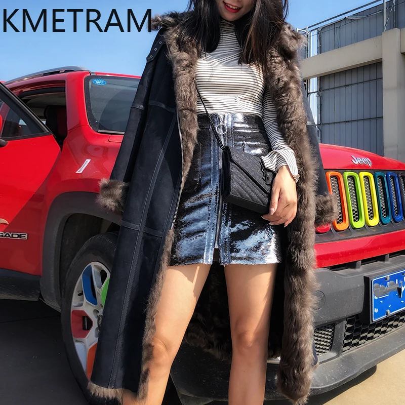 Natural Sheepskin Wool Double Faced Fur Jacket Women Luxury Long Biker Real Fur Coat Winter Woman Clothing 2025 шуба женская