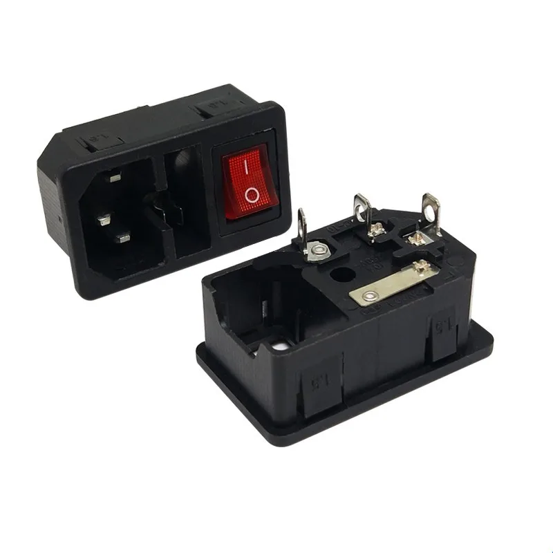 1PCS AC-01 Embedded Triplex 1 Belt Light With Switch Fuse 3 Hole Power Socket