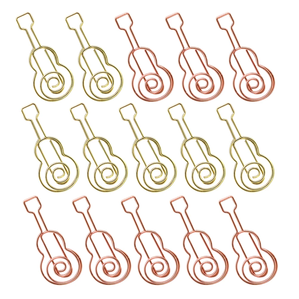 

40pcs Guitar Paper Metal Music Shaped Document Organizing Clip Office Supplies For Students Teachers Party Invitation Page