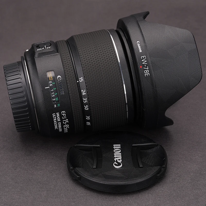 캐논 EF-S15-85mm 렌즈 바디 스티커, 피부 보호 데칼 비닐 랩 필름, 스크래치 방지 보호대 코트