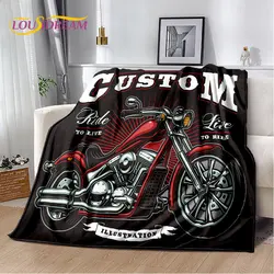 3D Retro Vintage Motorcycle Soft Plush Blanket,Flannel Blanket Throw Blanket for Living Room Bedroom Cover Beds Sofa Picnic