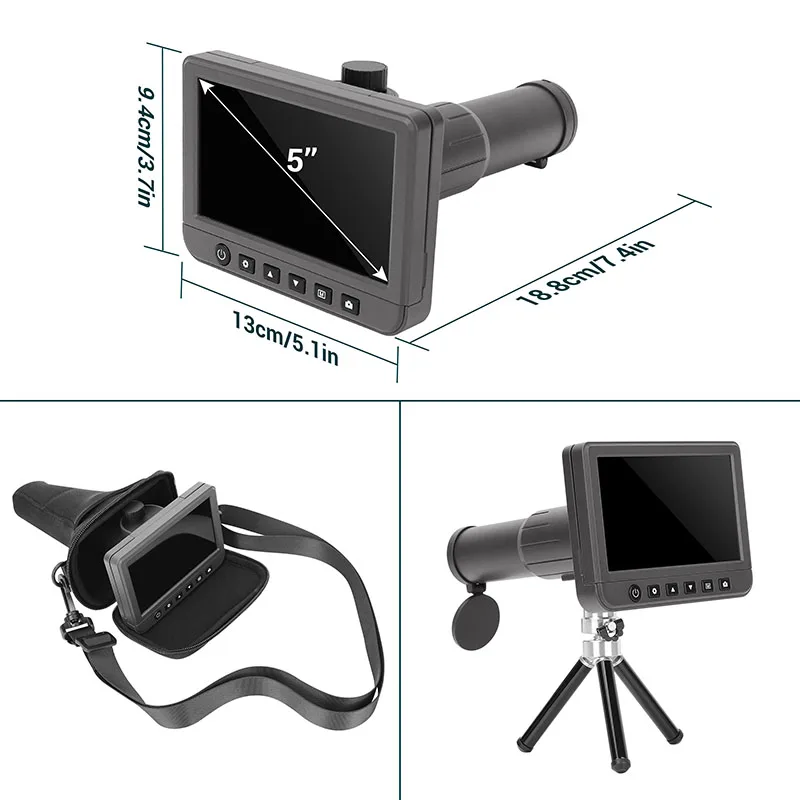 

50X 5.0\" LCD Display 1080p Video Digital Telescope with Micro-SD Card for Astronomical Observations and Wildlife Watching