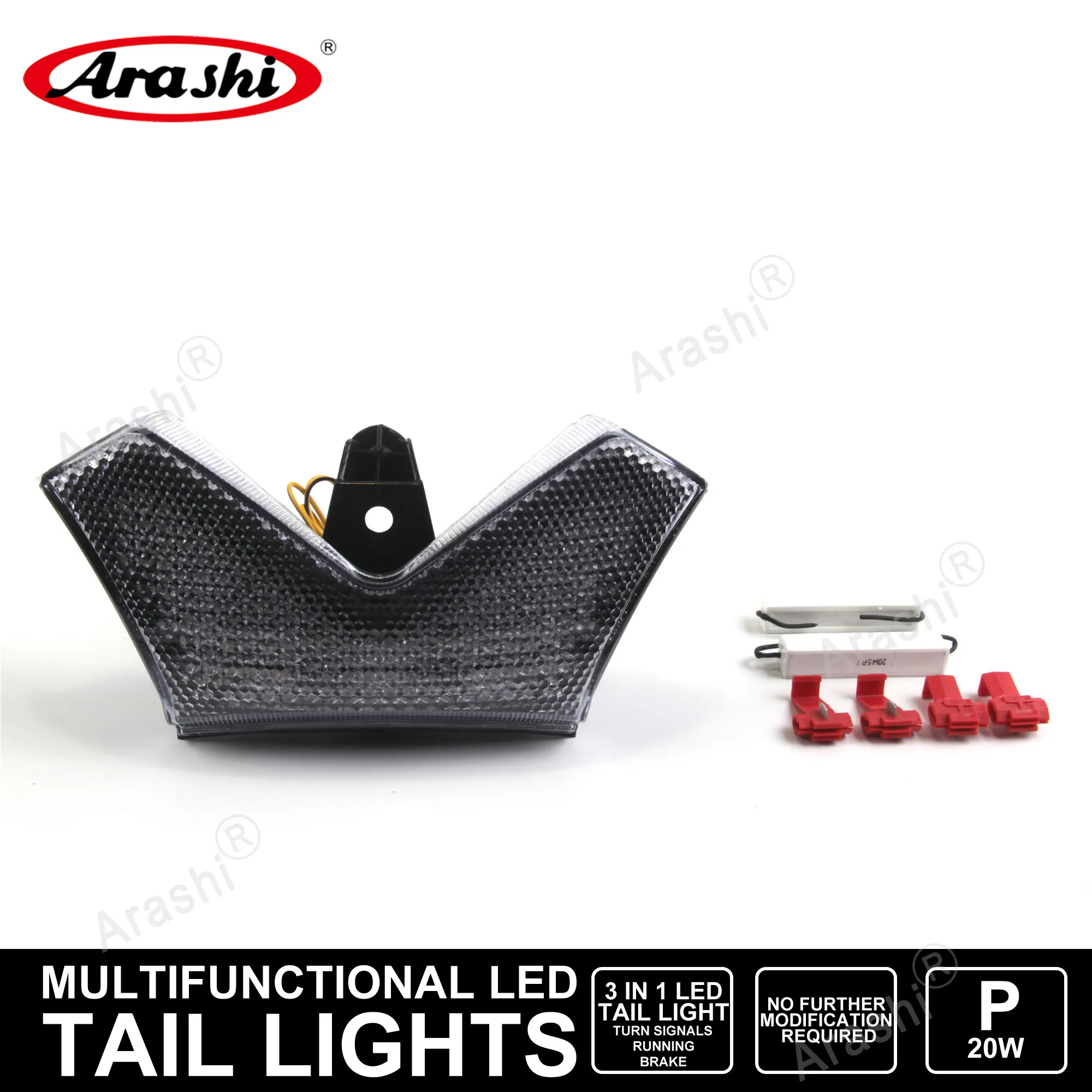 

Arashi For KAWASAKI 2006-2010 Ninja ZX-14 ZX14 ZX14 Motorcycle Turn Signal Tail Lights LED Brake Lamps 2007 2008 2009
