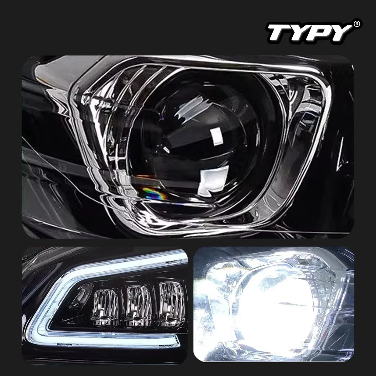 

TYPY Новый светодиодный налобный фонарь, обновленный, модифицированный для Benz C-Class W204, фара 2007-2011, динамический сигнальный налобный фонарь, автоаксессуары
