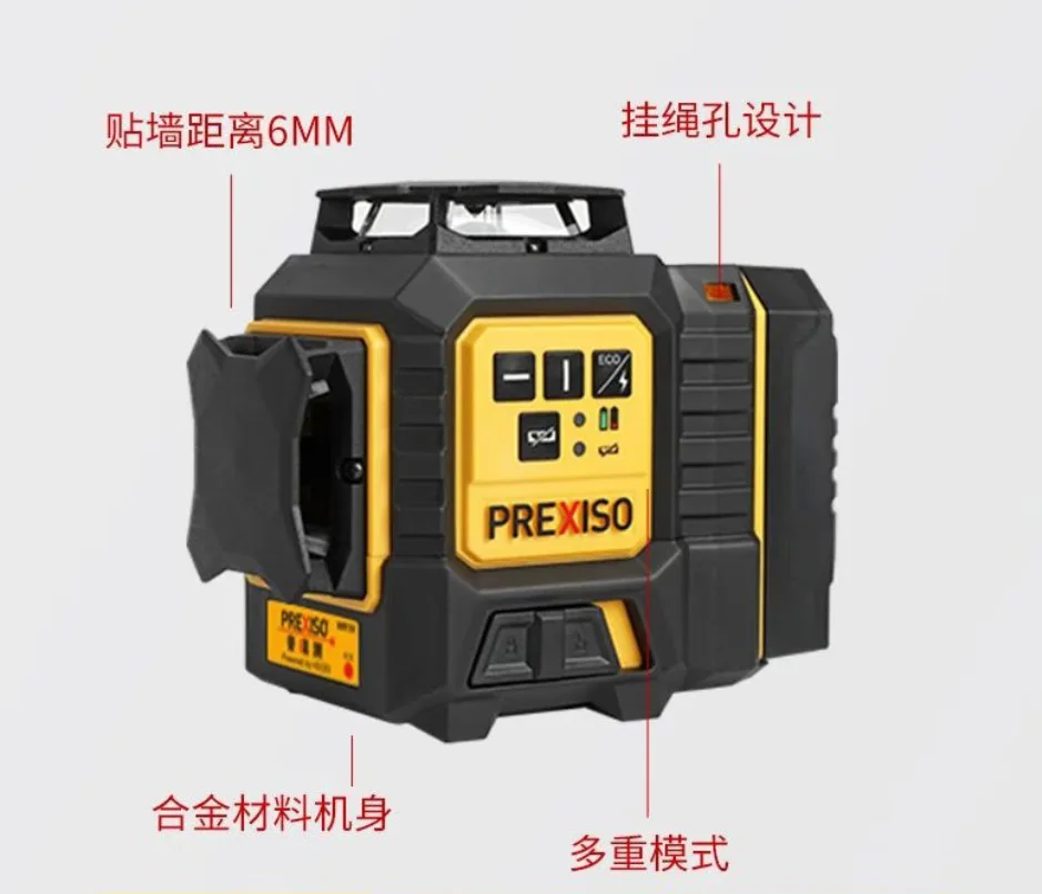 PREXISO WR1H 고휘도 12라인 적색 레이저 벽걸이형 자동 수평기 안핑 레이저