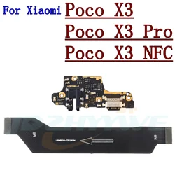 USB Charging Port Mic Microphone Dock Connector Board For Xiaomi Poco X3 Pro X3 NFC Mainboard Motherboard Connector Flex Cable