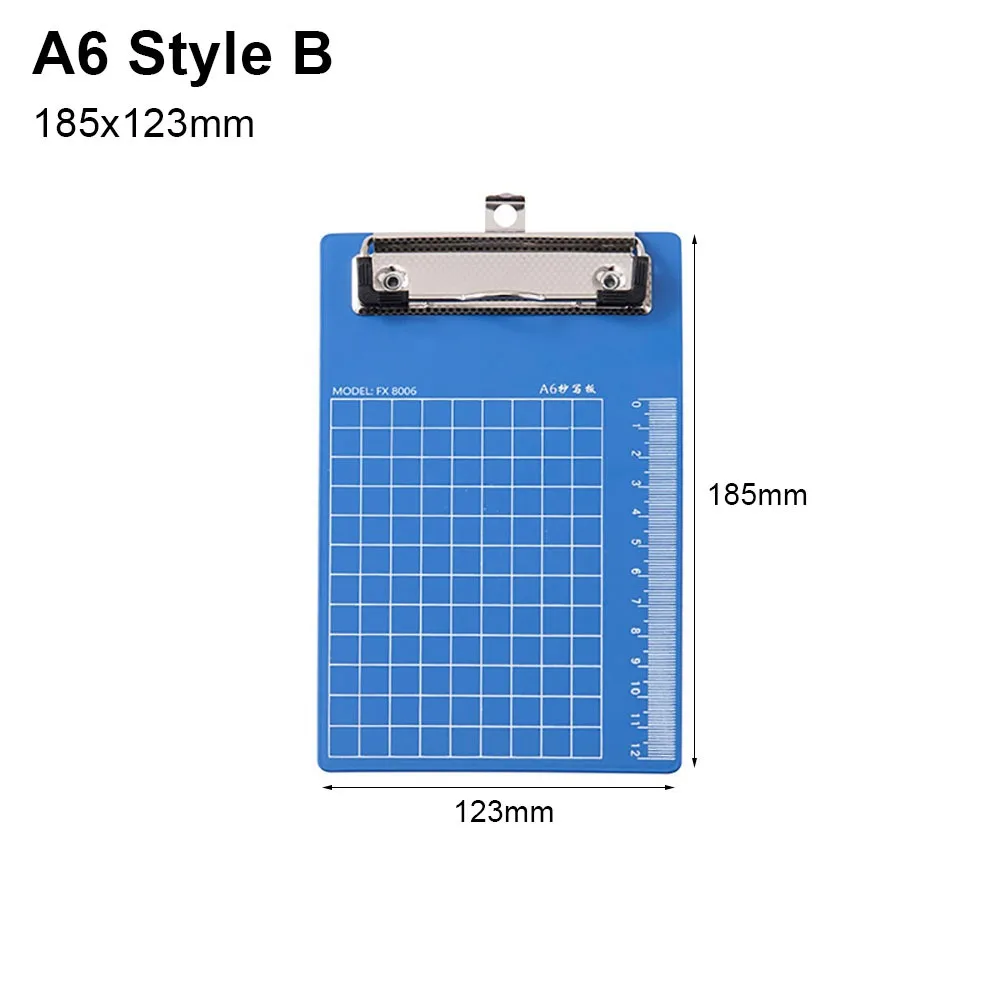 

1Pcs Durable A4/A5/A6 Writing Clipboard Plastic Blue Clip File Organize Writing Pad Board Collect Book School Supplies