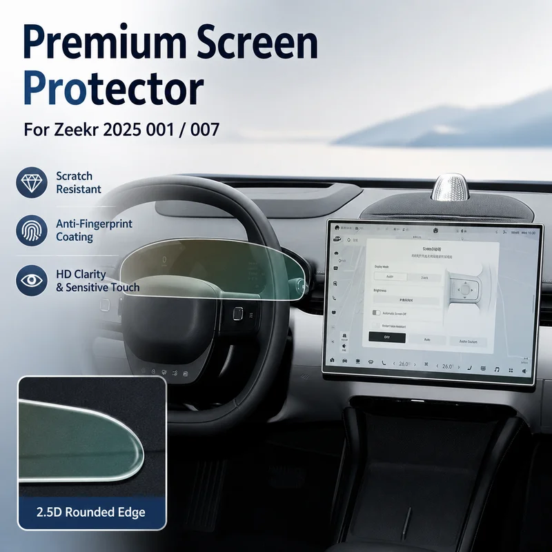 For Zeekr 2025 001 Screen Tempered Glass Protector, 007 Center Console Film, Car Protective Sticker, Auto Styling Accessory