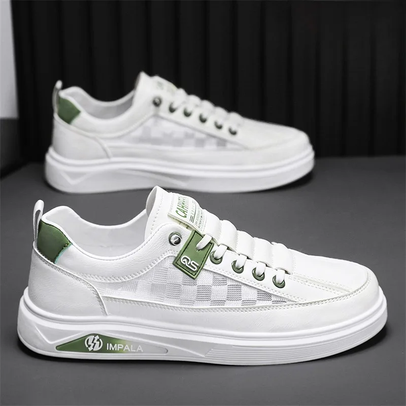 

Мужские дышащие кроссовки с сетчатым верхом и шахматным узором, без шнурков, нескользящие, для повседневной ходьбы, летняя модная обувь