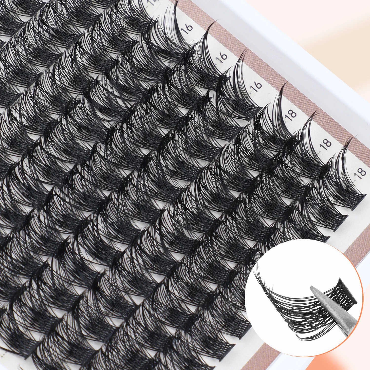 DIY Segmented Single Tuft of False Eyelashes 8-18mm Eyelashes DD Curl Dense Curl