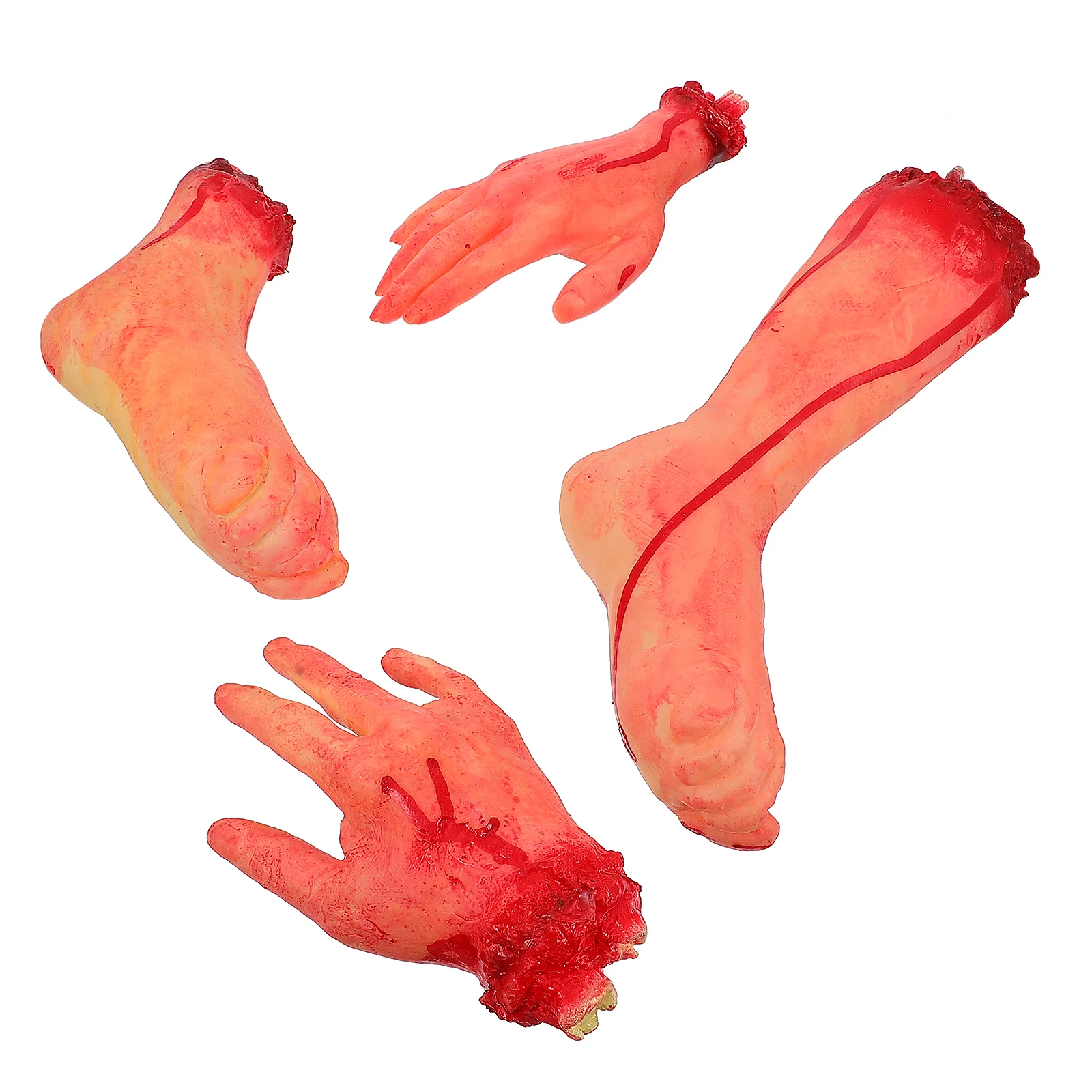 4 Pcs Decorate Simulation of Severed Limbs Child Halloween Broken Body Parts Prop Bloody Vinyl