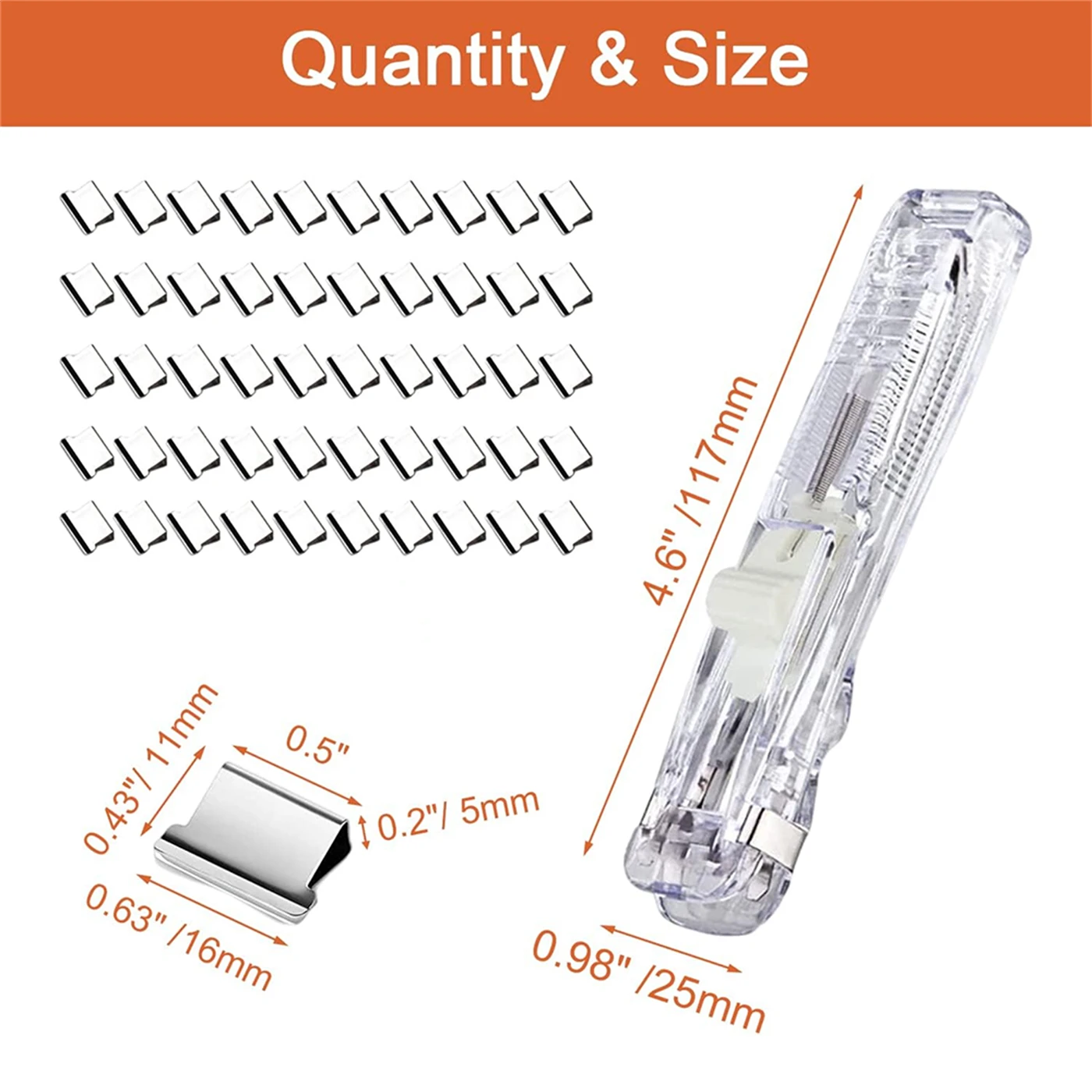 Mini Traceless Reusable Hand Clamp Push Stapler Paper Book File Office School Student Binder Binding Tools Supplies Accessories